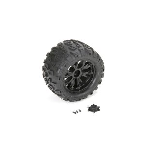 Losi Wheel and Tire Mounted (2): TEN MT - LOS43010