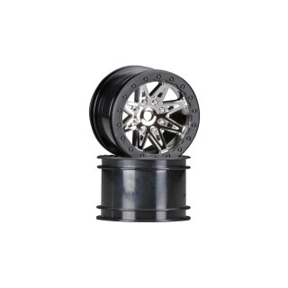 Axial AX08137 2.2 Rebel Wheels 41mm Wide Chrm/Blk (2) - AXIC8137