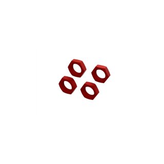 Arrma Aluminum Wheel Nut 24mm (Red) (4) - ARA310929